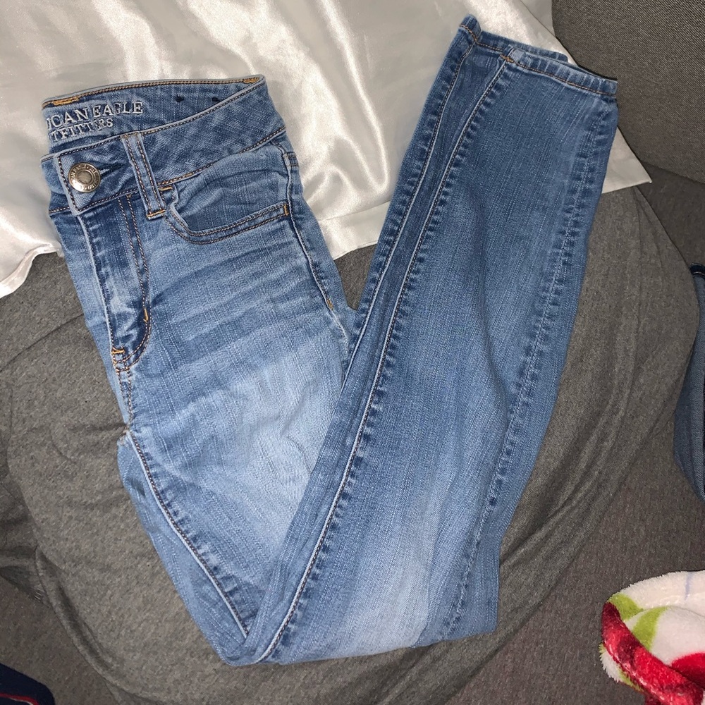 AEO Super Stretch Blue Jeggings